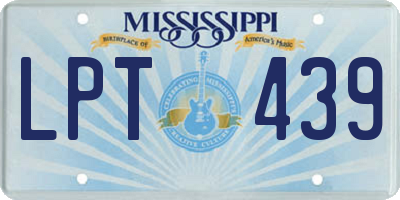 MS license plate LPT439