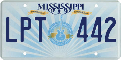 MS license plate LPT442