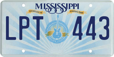 MS license plate LPT443