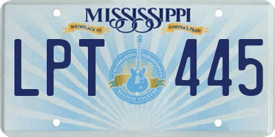 MS license plate LPT445