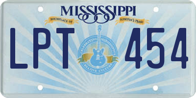 MS license plate LPT454