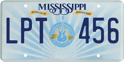 MS license plate LPT456