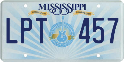 MS license plate LPT457