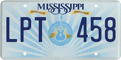 MS license plate LPT458