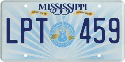 MS license plate LPT459