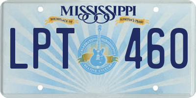 MS license plate LPT460