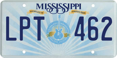 MS license plate LPT462