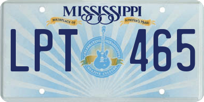 MS license plate LPT465
