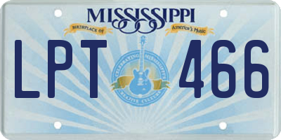MS license plate LPT466