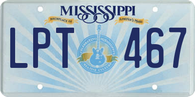 MS license plate LPT467