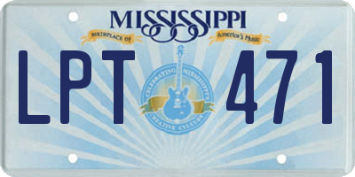 MS license plate LPT471