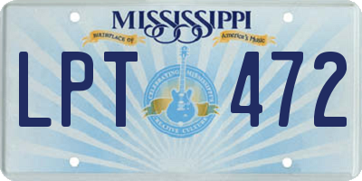 MS license plate LPT472