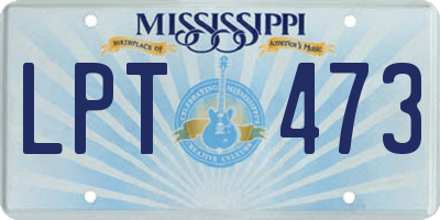 MS license plate LPT473