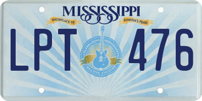 MS license plate LPT476