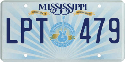 MS license plate LPT479