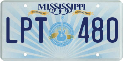 MS license plate LPT480