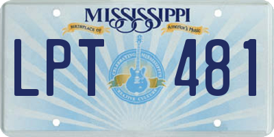 MS license plate LPT481