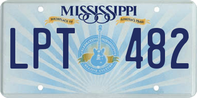 MS license plate LPT482