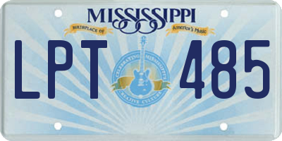 MS license plate LPT485