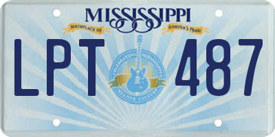 MS license plate LPT487