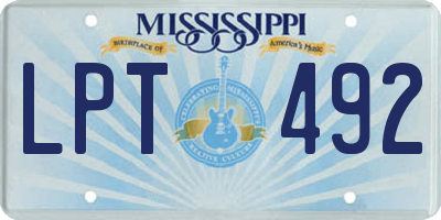 MS license plate LPT492