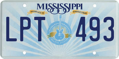 MS license plate LPT493