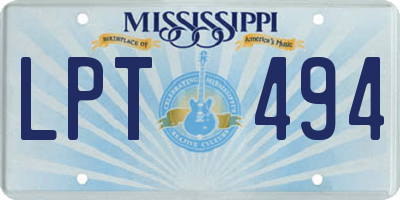 MS license plate LPT494