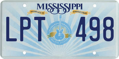 MS license plate LPT498