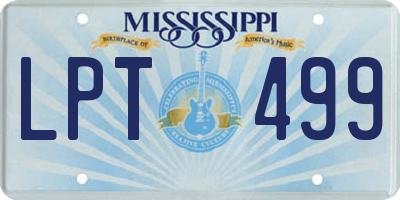MS license plate LPT499