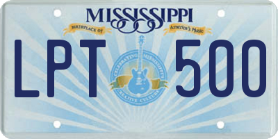 MS license plate LPT500