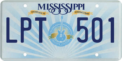 MS license plate LPT501