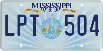 MS license plate LPT504