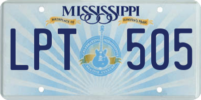 MS license plate LPT505