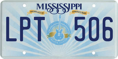 MS license plate LPT506