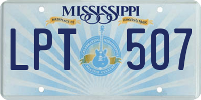 MS license plate LPT507