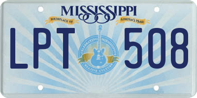 MS license plate LPT508