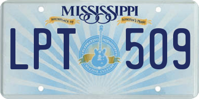 MS license plate LPT509
