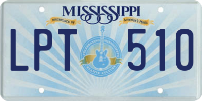 MS license plate LPT510