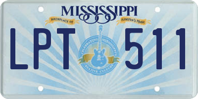 MS license plate LPT511