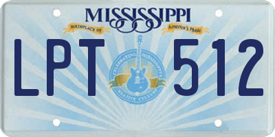 MS license plate LPT512