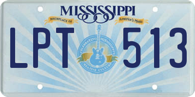 MS license plate LPT513