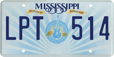 MS license plate LPT514