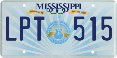 MS license plate LPT515
