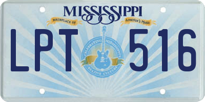 MS license plate LPT516