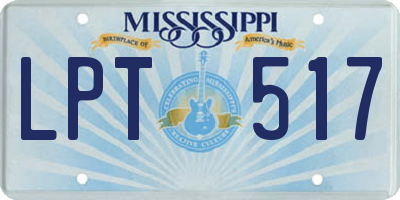 MS license plate LPT517