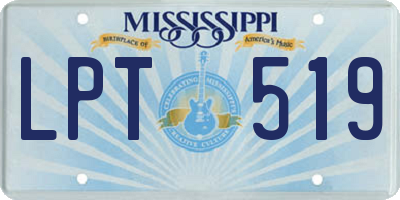 MS license plate LPT519