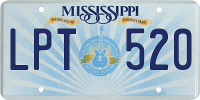 MS license plate LPT520