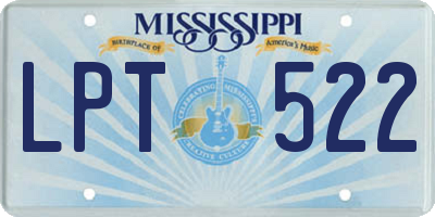 MS license plate LPT522