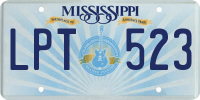 MS license plate LPT523
