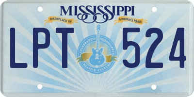MS license plate LPT524